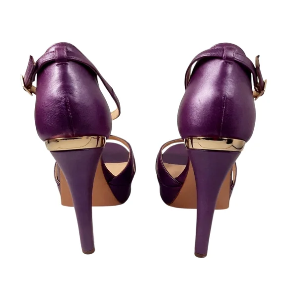 vintage Versace purple high-heeled sandals with an ankle strap. SZ 37.5EU/7.5US - Picture 5 of 9